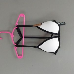 PINK bathing suit top size Small blk/wht